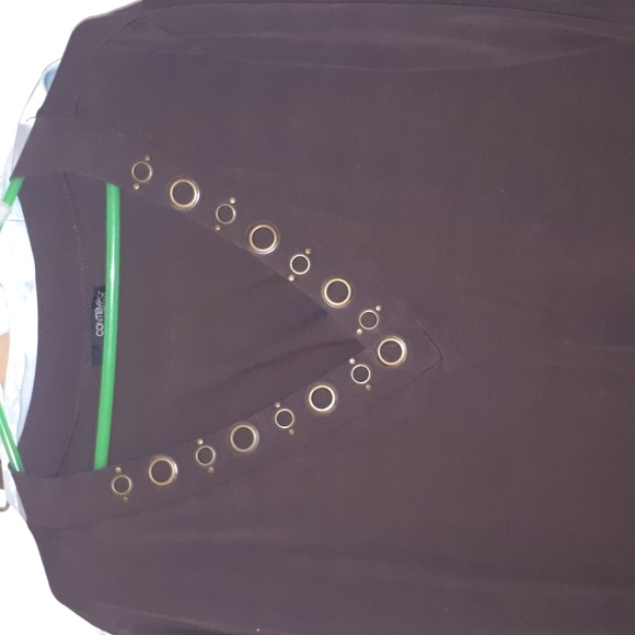 😊2X Contempo  brown long sleve shirt - Picture 1 of 3